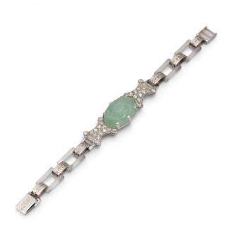 An impressive mid-century diamond and beryl bracelet – kavel bij Veilinggebouw De Zwaan, Amsterdam