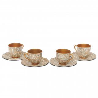 Royal Worcester, een set van vier 'Chintz' porseleinen koppen en schotels, ca. 1900 – kavel bij Veilinggebouw De Zwaan, Amsterdam
