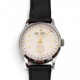 Ancre, a steel triple calender wrist watch – kavel bij Veilinggebouw De Zwaan, Amsterdam