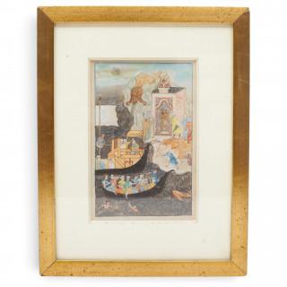 India, miniatuur op papier, 20e eeuw – kavel bij Veilinggebouw De Zwaan, Amsterdam