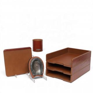 Ralph Lauren, lederen bureau set – kavel bij Veilinggebouw De Zwaan, Amsterdam