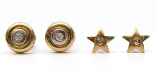 Two pairs of diamond earrings – kavel bij Veilinggebouw De Zwaan, Amsterdam