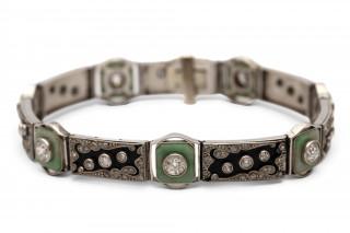 A French jade and diamond Art Deco bracelet – kavel bij Veilinggebouw De Zwaan, Amsterdam