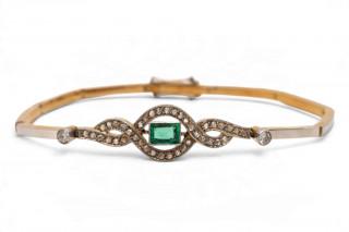 An emerald and diamond Art Deco bracelet – kavel bij Veilinggebouw De Zwaan, Amsterdam