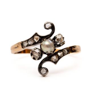 A pearl and diamond ring, ca. 1900 – kavel bij Veilinggebouw De Zwaan, Amsterdam