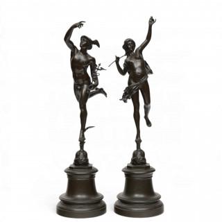 Twee bronzen sculpturen, 'Fortuna en Mercurius', 20e eeuw – kavel bij Veilinggebouw De Zwaan, Amsterdam