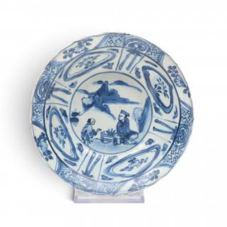 China, a blue and white 'Kraak' porcelain bowl, Wanli period (1573-1619) – kavel bij Veilinggebouw De Zwaan, Amsterdam
