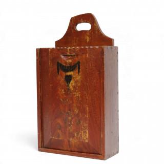 Houten schooltas met schuifklep en tekst 'A.S. de Jong, 1890' – kavel bij Veilinggebouw De Zwaan, Amsterdam