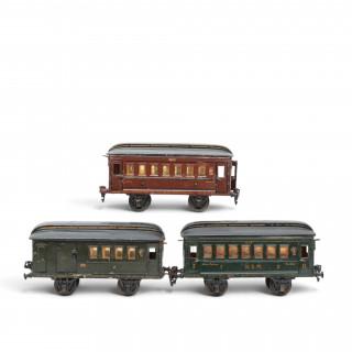 Drie personenwagons, Märklin, circa 1910 – kavel bij Veilinggebouw De Zwaan, Amsterdam