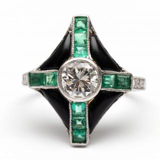 An Art Deco style diamond and emerald ring – kavel bij Veilinggebouw De Zwaan, Amsterdam