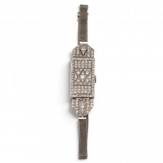 A French Art Deco diamond wristwatch – kavel bij Veilinggebouw De Zwaan, Amsterdam
